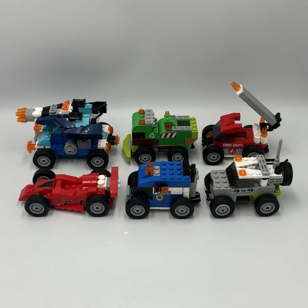 ZURU MAX Build More Egg Vehicles Race Car Police Jeep Lot of 6 Building Blocks